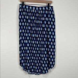 NWT J. Crew Blue Floral Midi Skirt Women’s MediumPull On Preppy Round Hem